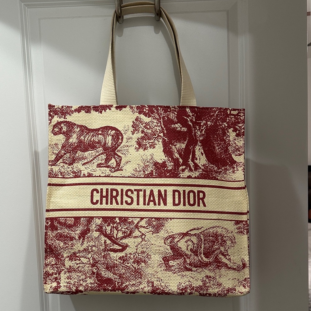 Dior Red and Cream Dioriviera Tote